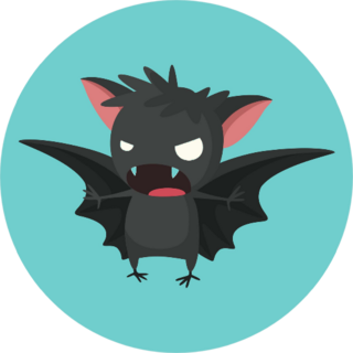 Halloween Icon Bat On Blue Sticker