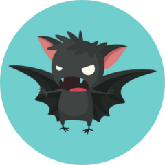 Halloween Icon Bat On Blue Sticker