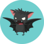 Halloween Icon Bat On Blue Sticker