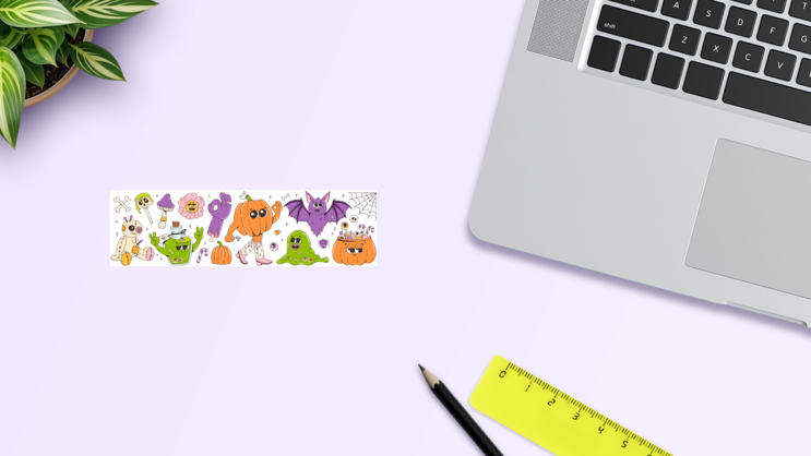 Halloween Jam Sticker Sheet on a Desk (New) example