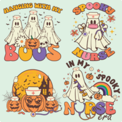 Halloween Nurse Sticker Sheet 