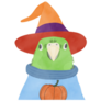 Halloween Parakeet Sticker