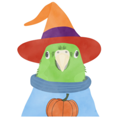 Halloween Parakeet Sticker