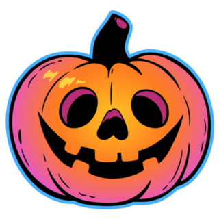 Halloween Pumpkin Cut Out Smiling Face Sticker