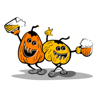 Halloween Pumpkins With Beer Mugs Sticker