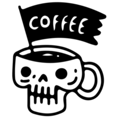Halloween Skull Cup Of Coffee Sticker