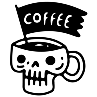 Halloween Skull Cup Of Coffee Sticker