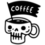Halloween Skull Cup Of Coffee Sticker
