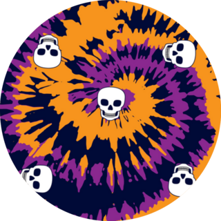 Halloween Skulls Tie Dye Spiral Circle Sticker