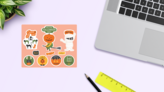 Halloween Sticker Sheet on a Desk (New) example