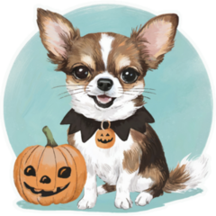 Halloween Theme Chihuahua Sticker