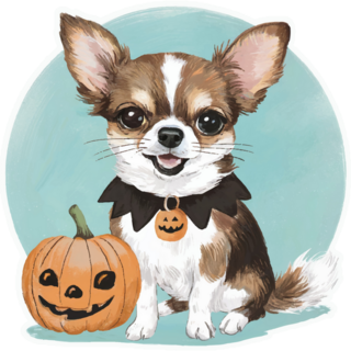 Halloween Theme Chihuahua Sticker