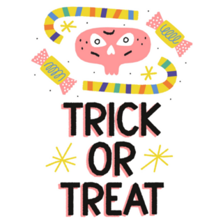 Halloween Trick Or Treat Candy Lettering Sticker