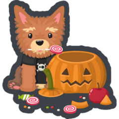 Halloween Yorkie Spooky Sticker