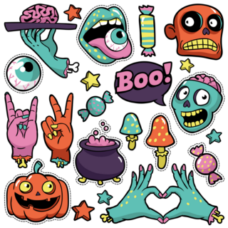 Halloween Zombie Sticker Sheet 
