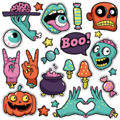Halloween Zombie Sticker Sheet 