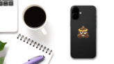 Halo Poop Emoji Sticker on a Phone (New) example