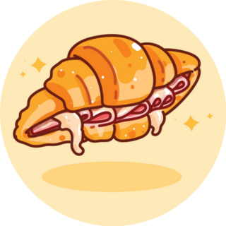 Ham And Cheese Croissants Breakfast Sticker