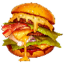 Hamburger Pixel Art With Melted Cheese Sticker