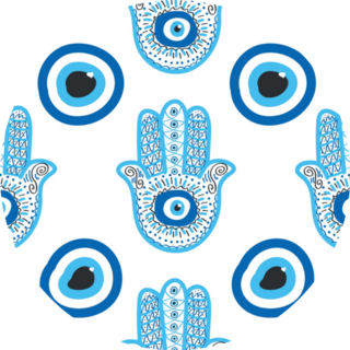 Hamsa Eye, Magical Eye Seamless Pattern Sticker