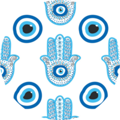 Hamsa Eye, Magical Eye Seamless Pattern Sticker