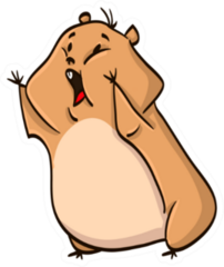 Hamster Cartoon Colorful Funny Sticker