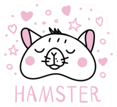 Hamster Illustration In Pink Sticker