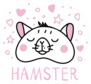 Hamster Illustration In Pink Sticker