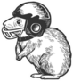 Hamster In Football Helmet Sketch Sticker