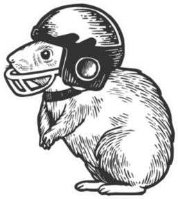 Hamster In Football Helmet Sketch Sticker