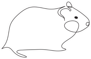 Hamster One Line Drawing Sticker