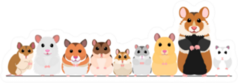 Hamsters In A Row Sticker