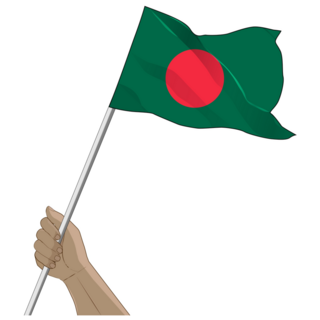 Hand Bangladesh Flag Sticker