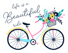 Hand Drawing Bicycle And Slogan Illustration Sticker