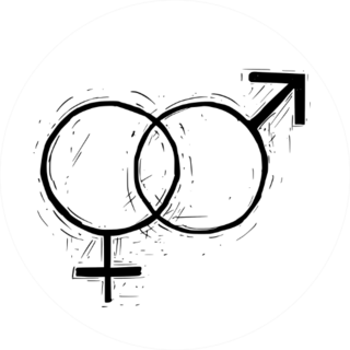 Hand Drawing Male And Female Symbols Illustration Sticker