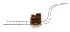 Hand Drawing Railway With Chocolate Train Toy Sticker