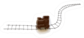 Hand Drawing Railway With Chocolate Train Toy Sticker