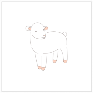 Hand Drawing Young Easter Lamb Sticker