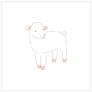 Hand Drawing Young Easter Lamb Sticker
