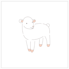 Hand Drawing Young Easter Lamb Sticker