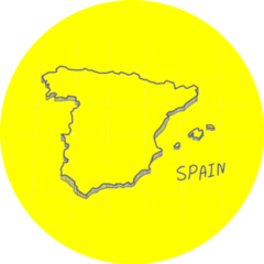 Hand Drawn 3D Map Of Spain Sticker