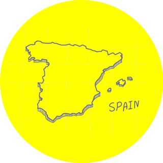 Hand Drawn 3D Map Of Spain Sticker