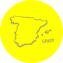Hand Drawn 3D Map Of Spain Sticker