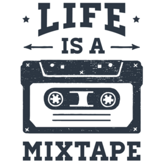 Hand Drawn 90s Themed Life Is A Mixtape Sticker