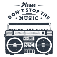 Hand Drawn 90s Themed Please Dont Stop The Music Sticker