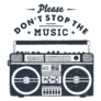 Hand Drawn 90s Themed Please Dont Stop The Music Sticker