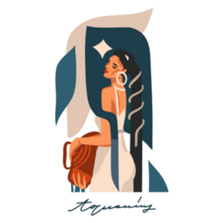 Hand Drawn Abstract Aquarius Sticker