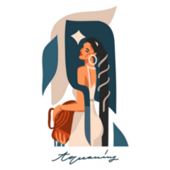 Hand Drawn Abstract Aquarius Sticker