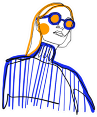 Hand Drawn Abstract Artist Hipster Woman Portrait Sticker