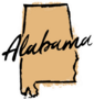 Hand Drawn Alabama State Sticker